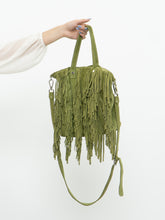 Load image into Gallery viewer, Vintage x Green Suede Fringe Purse