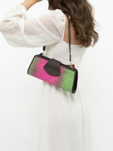 Load image into Gallery viewer, Vintage x Deadstock Pink &amp; Green Straw Purse