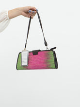 Load image into Gallery viewer, Vintage x Deadstock Pink &amp; Green Straw Purse