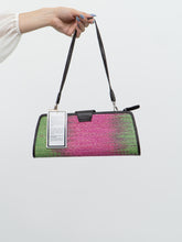 Load image into Gallery viewer, Vintage x Deadstock Pink &amp; Green Straw Purse