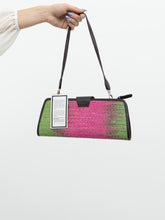 Load image into Gallery viewer, Vintage x Deadstock Pink &amp; Green Straw Purse