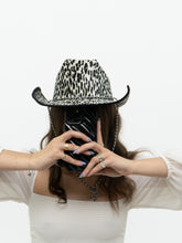 Load image into Gallery viewer, Modern x B&amp;W Fuzzy Leopard Print Cowboy Hat