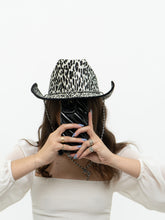 Load image into Gallery viewer, Modern x B&amp;W Fuzzy Leopard Print Cowboy Hat