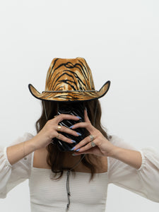 Modern x Fuzzy Tiger Print Cowboy Hat