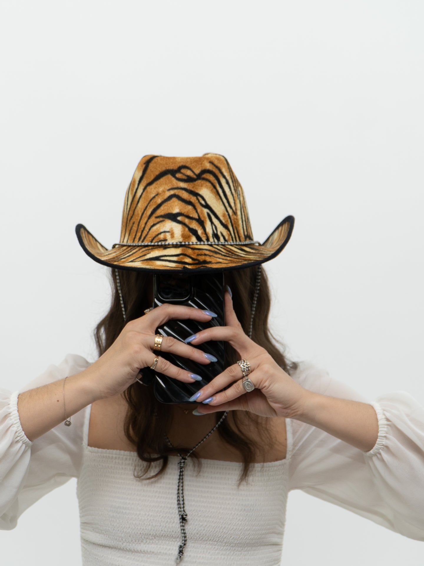 Modern x Fuzzy Tiger Print Cowboy Hat