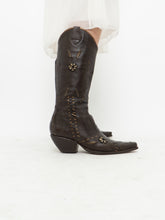 Load image into Gallery viewer, Vintage x BCBG GIRLS Brown Leather Cowboy Boot (6, 6.5W)