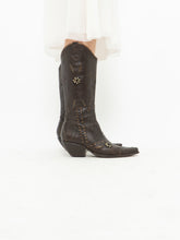 Load image into Gallery viewer, Vintage x BCBG GIRLS Brown Leather Cowboy Boot (6, 6.5W)