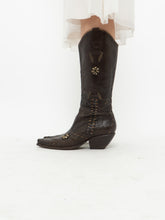 Load image into Gallery viewer, Vintage x BCBG GIRLS Brown Leather Cowboy Boot (6, 6.5W)