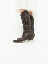 Load image into Gallery viewer, Vintage x BCBG GIRLS Brown Leather Cowboy Boot (6, 6.5W)