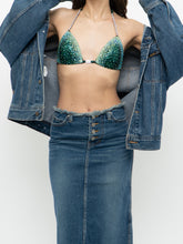 Load image into Gallery viewer, Modern x Teal Rhinestone Bikini Top (XS, S, B-C Cup)