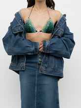 Load image into Gallery viewer, Modern x Teal Rhinestone Bikini Top (XS, S, B-C Cup)