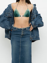 Load image into Gallery viewer, Modern x Teal Rhinestone Bikini Top (XS, S, B-C Cup)