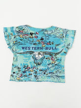 Load image into Gallery viewer, Vintaage x Blue Western Bull AOP Baby Tee (L, XL)