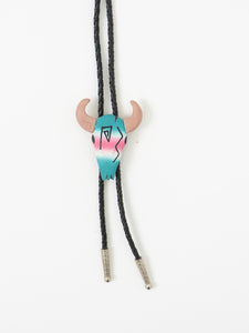 Vintage x Painted Bull Skull Bolo