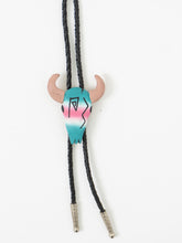 Load image into Gallery viewer, Vintage x Painted Bull Skull Bolo