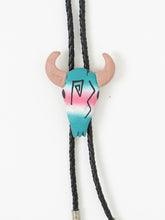 Load image into Gallery viewer, Vintage x Painted Bull Skull Bolo