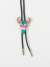 Load image into Gallery viewer, Vintage x Painted Bull Skull Bolo