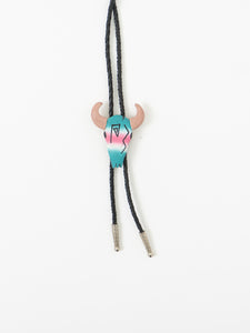 Vintage x Painted Bull Skull Bolo