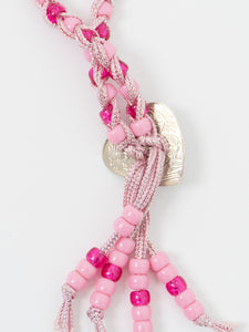 Vintage x Pink Fringe Beaded Bolo Tie