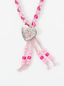 Vintage x Pink Fringe Beaded Bolo Tie