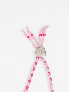 Vintage x Pink Fringe Beaded Bolo Tie