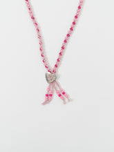 Load image into Gallery viewer, Vintage x Pink Fringe Beaded Bolo Tie