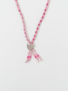 Vintage x Pink Fringe Beaded Bolo Tie