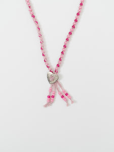 Vintage x Pink Fringe Beaded Bolo Tie