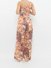 Load image into Gallery viewer, Modern x Pink Floral Satin One-Shoulder Jumpsuit (S)