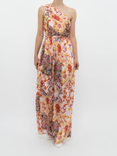 Load image into Gallery viewer, Modern x Pink Floral Satin One-Shoulder Jumpsuit (S)