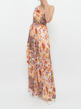 Load image into Gallery viewer, Modern x Pink Floral Satin One-Shoulder Jumpsuit (S)