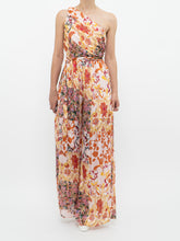 Load image into Gallery viewer, Modern x Pink Floral Satin One-Shoulder Jumpsuit (S)