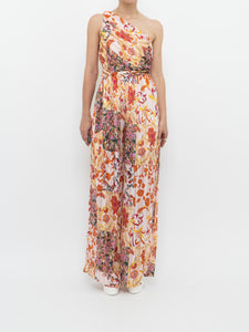 Modern x Pink Floral Satin One-Shoulder Jumpsuit (S)