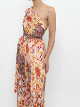 Load image into Gallery viewer, Modern x Pink Floral Satin One-Shoulder Jumpsuit (S)