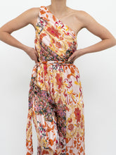 Load image into Gallery viewer, Modern x Pink Floral Satin One-Shoulder Jumpsuit (S)