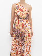 Load image into Gallery viewer, Modern x Pink Floral Satin One-Shoulder Jumpsuit (S)