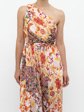 Load image into Gallery viewer, Modern x Pink Floral Satin One-Shoulder Jumpsuit (S)