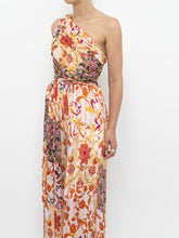 Load image into Gallery viewer, Modern x Pink Floral Satin One-Shoulder Jumpsuit (S)