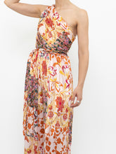 Load image into Gallery viewer, Modern x Pink Floral Satin One-Shoulder Jumpsuit (S)