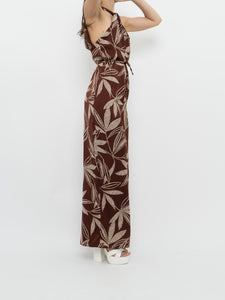 MNG x Brown & White Floral Jumpsuit (XS, S)