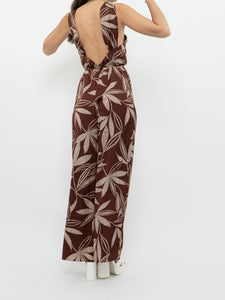 MNG x Brown & White Floral Jumpsuit (XS, S)