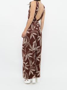 MNG x Brown & White Floral Jumpsuit (XS, S)