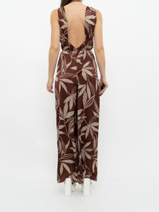 MNG x Brown & White Floral Jumpsuit (XS, S)