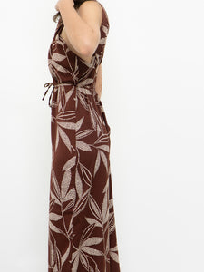 MNG x Brown & White Floral Jumpsuit (XS, S)