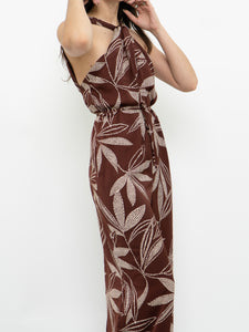 MNG x Brown & White Floral Jumpsuit (XS, S)