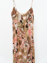 Load image into Gallery viewer, Vintage x Made in Canada x BEECHERS BROOK Pink &amp; Brown Floral Dress (L)