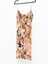 Load image into Gallery viewer, Vintage x Made in Canada x BEECHERS BROOK Pink &amp; Brown Floral Dress (L)