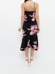 Vintage x BEECHERS BROOK Black & Pink Floral Dress (L)