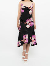 Load image into Gallery viewer, Vintage x BEECHERS BROOK Black &amp; Pink Floral Dress (L)