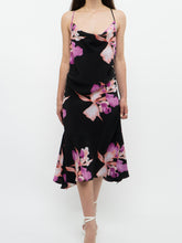 Load image into Gallery viewer, Vintage x BEECHERS BROOK Black &amp; Pink Floral Dress (L)